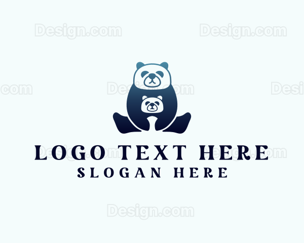 Gradient Panda Animal Logo