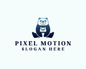 Gradient Panda Animal  logo design