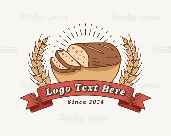 Wheat Bread Loaf Bakery Logo