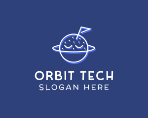 Planet Orbit Flag logo design