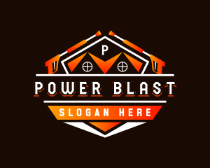 Roof Power Wash Cleaning logo design