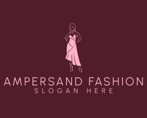 Pink Dress Fashion  logo design