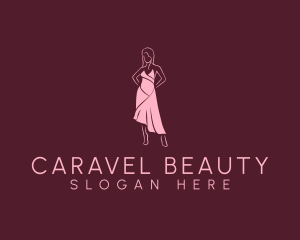 Pink Dress Fashion  logo design