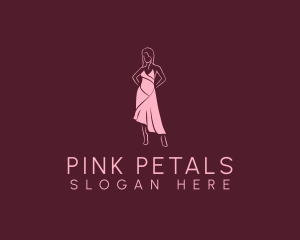 Pink Dress Fashion  logo design