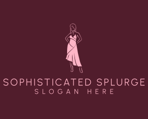 Pink Dress Fashion  logo design