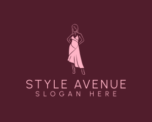 Pink Dress Fashion  logo design