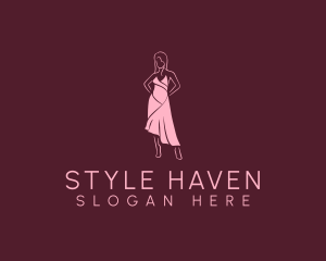 Pink Dress Fashion  logo design