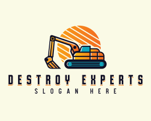 Excavator  Demolition Vehicle logo