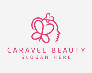 Pink Beauty Butterfly logo design