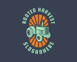 Farming Retro Tractor logo design