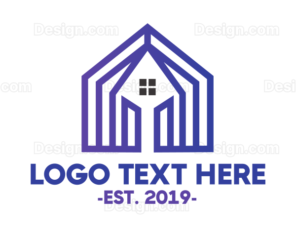 Blue House Pattern Logo