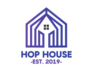 Blue House Pattern logo design