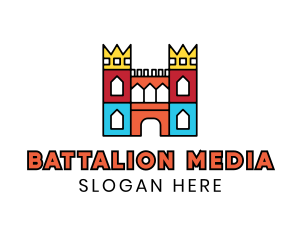 Colorful Polygon Castle logo design