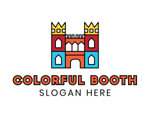 Colorful Polygon Castle logo design