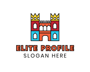 Colorful Polygon Castle logo design