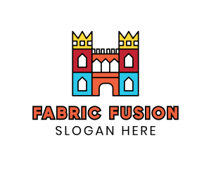 Colorful Polygon Castle logo design