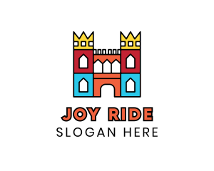 Colorful Polygon Castle logo design