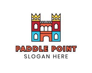 Colorful Polygon Castle logo design