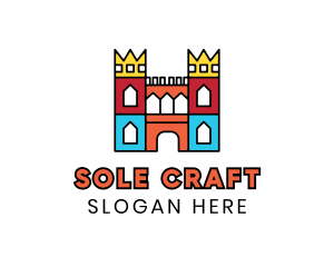 Colorful Polygon Castle logo design