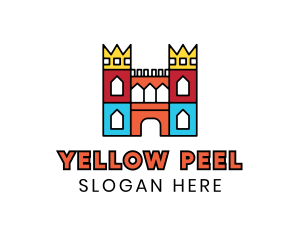 Colorful Polygon Castle logo design