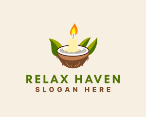 Coconut Spa Candle logo design