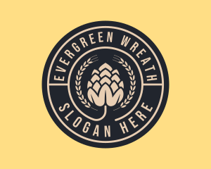 Beer Hops Wreath Distillery  logo design