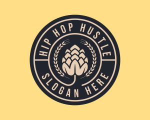 Beer Hops Wreath Distillery  logo design