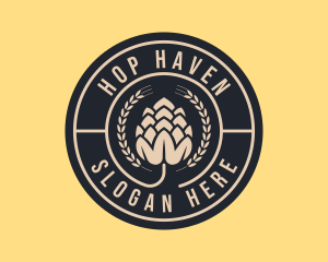 Beer Hops Wreath Distillery  logo design