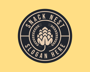 Beer Hops Wreath Distillery  logo design