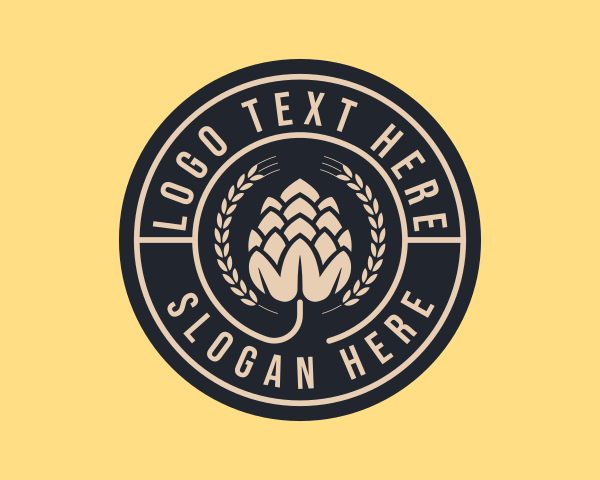 Beer Hops Wreath Distillery  logo