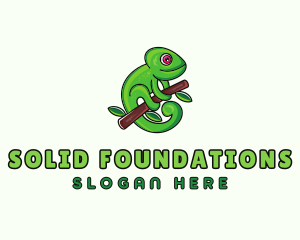 Wild Chameleon Lizard Logo