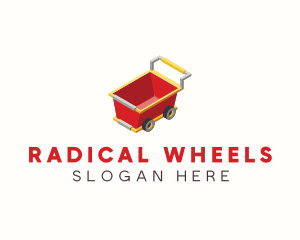 3D Wheel Cart  logo design