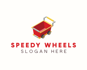 3D Wheel Cart  logo design