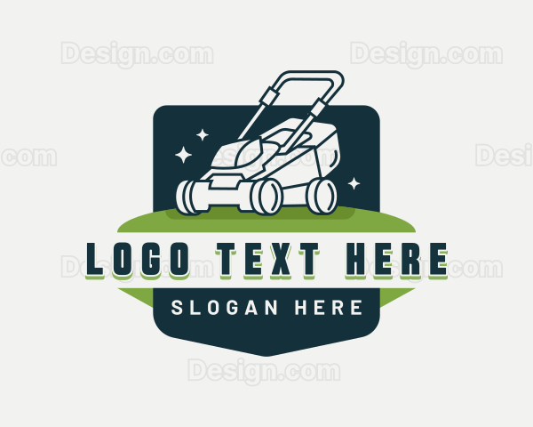 Lawn Mower Landscape Badge Logo