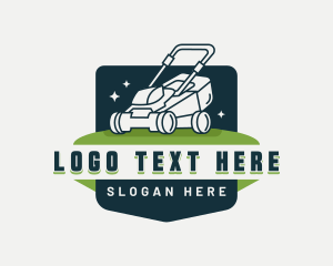 Lawn Mower Landscape Badge logo