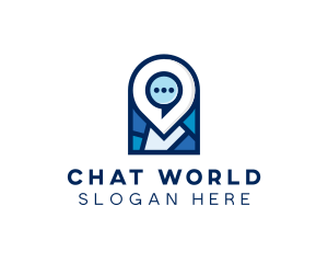 Chat Travel Navigation logo design