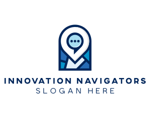 Chat Travel Navigation logo design