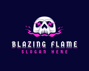 Skull Death Flame logo design