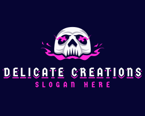 Skull Death Flame logo design