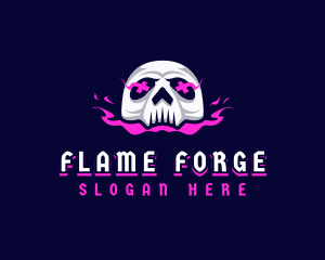 Skull Death Flame logo design