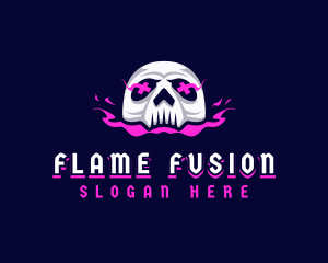 Skull Death Flame logo design