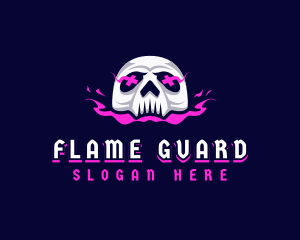 Skull Death Flame logo design