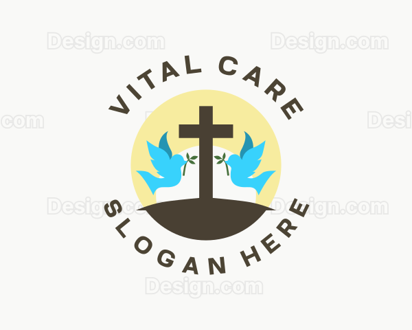 Dove Cross Religion Logo