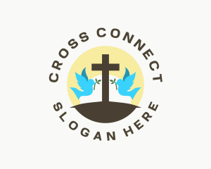 Dove Cross Religion logo design