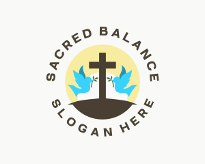 Dove Cross Religion logo design