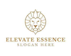 Golden Elegant Lion Logo