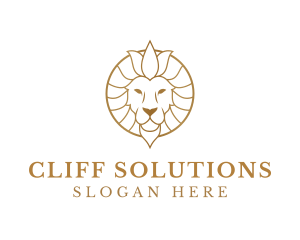 Golden Elegant Lion logo design