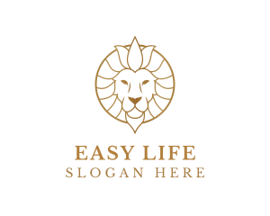 Golden Elegant Lion logo design