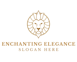 Golden Elegant Lion logo design