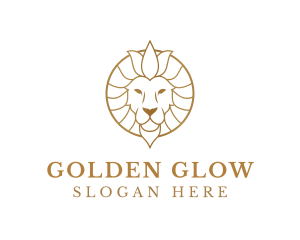 Golden Elegant Lion logo design